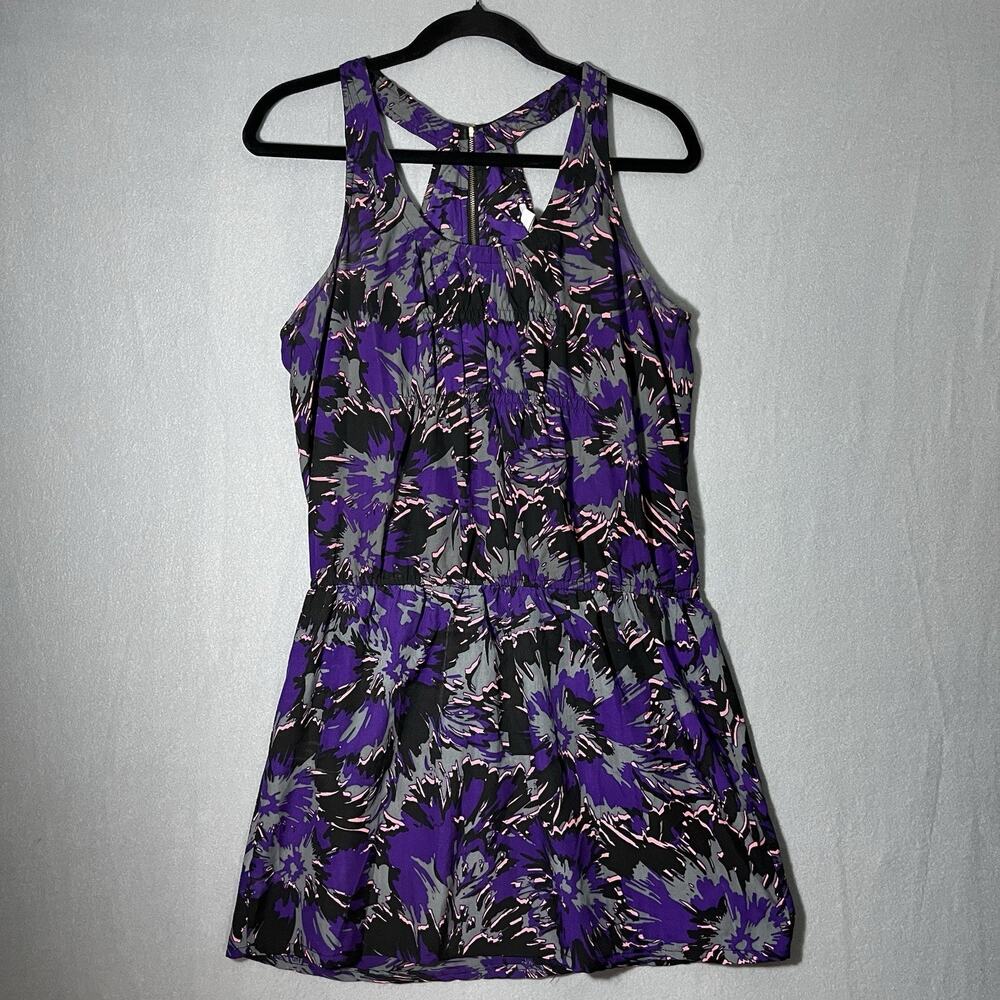 DELIAS Vintage 90s‎ Y2K style Mini Dress Purple Black Pink Large Sleeveless